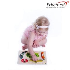 Sebze Figürlü Ahşap Çocuk Zeka Geliştirici Puzzle
