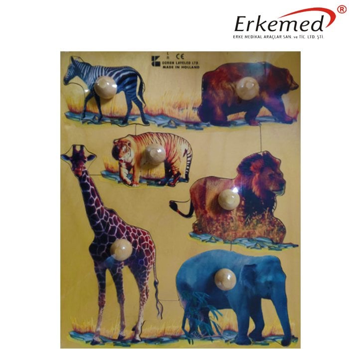 Hayvan Figürlü Çocuk Zeka Geliştirici Puzzle