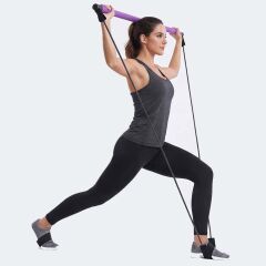 Pilates Bar Taşınabilir Pilates Barı ve Direnç Bandı Seti - Tüm Vücut Egzersiz Aleti - Yoga ve Fitness