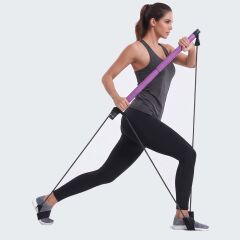 Pilates Bar Taşınabilir Pilates Barı ve Direnç Bandı Seti - Tüm Vücut Egzersiz Aleti - Yoga ve Fitness